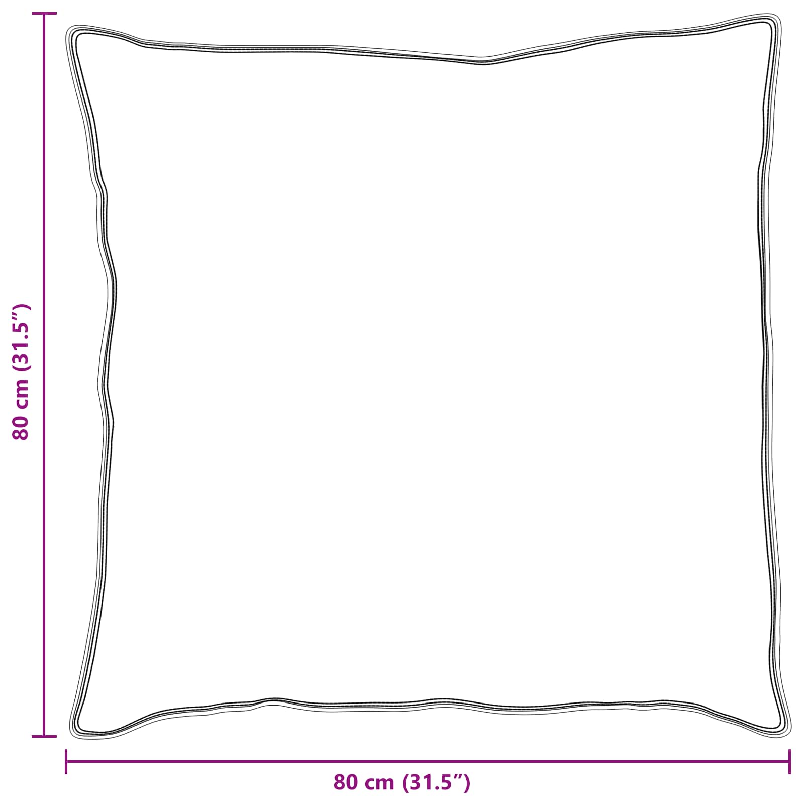 Pagalvės 2 pcs Balta 80 x 80 cm 130gsm 100% medvilnė