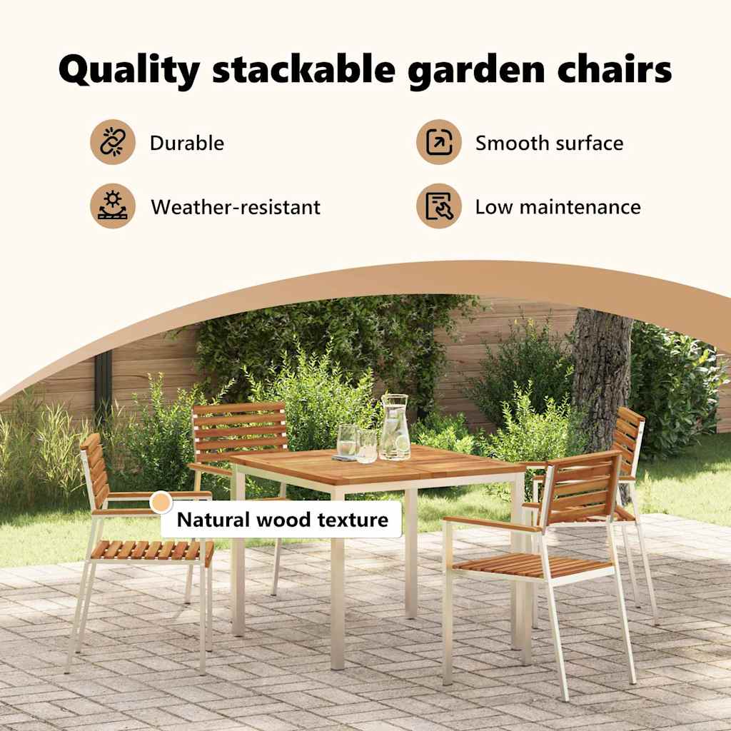 Garden chair 4 pcs Brown 56x54.5x87cm SolidAcaciaWood