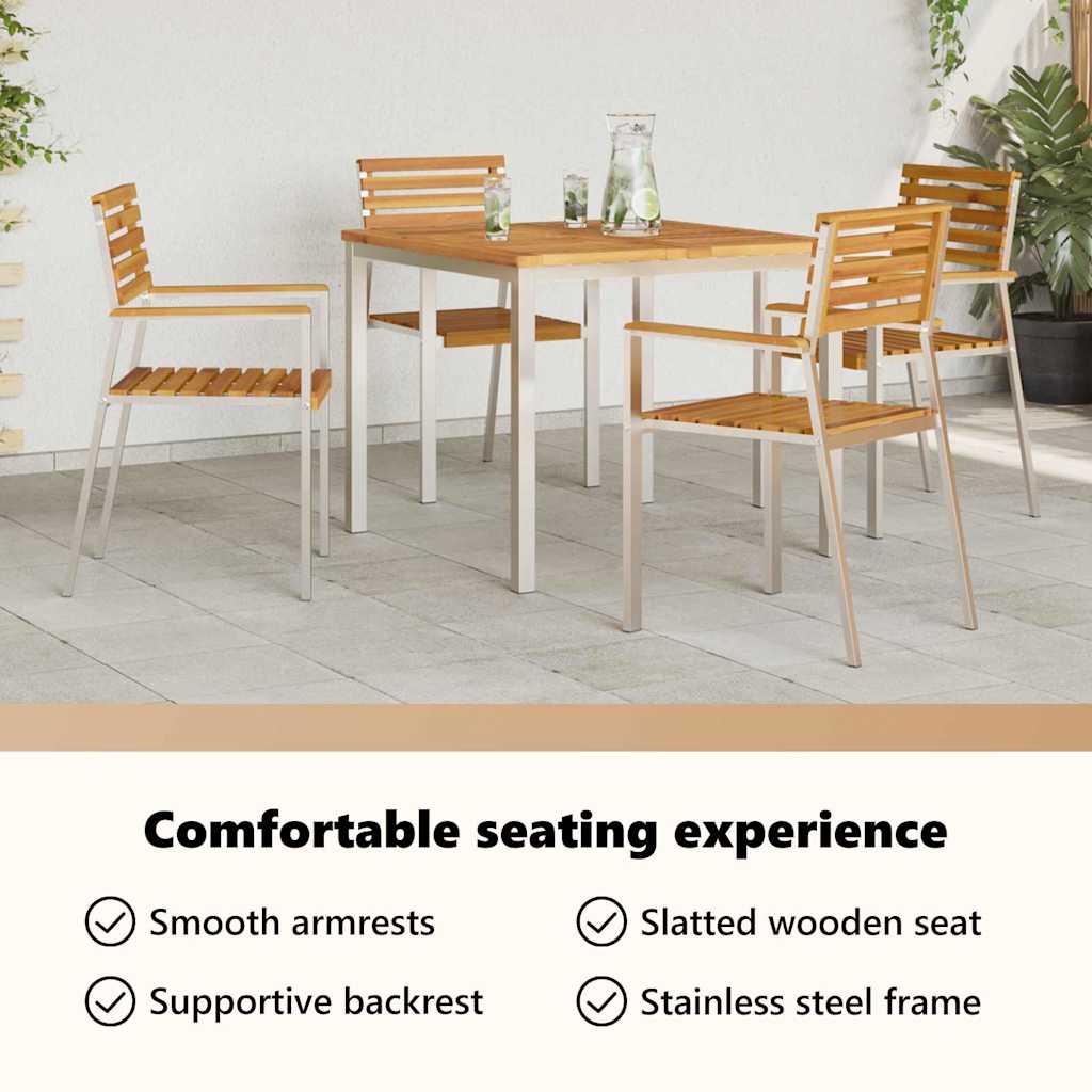 Garden chair 4 pcs Brown 56x54.5x87cm SolidAcaciaWood