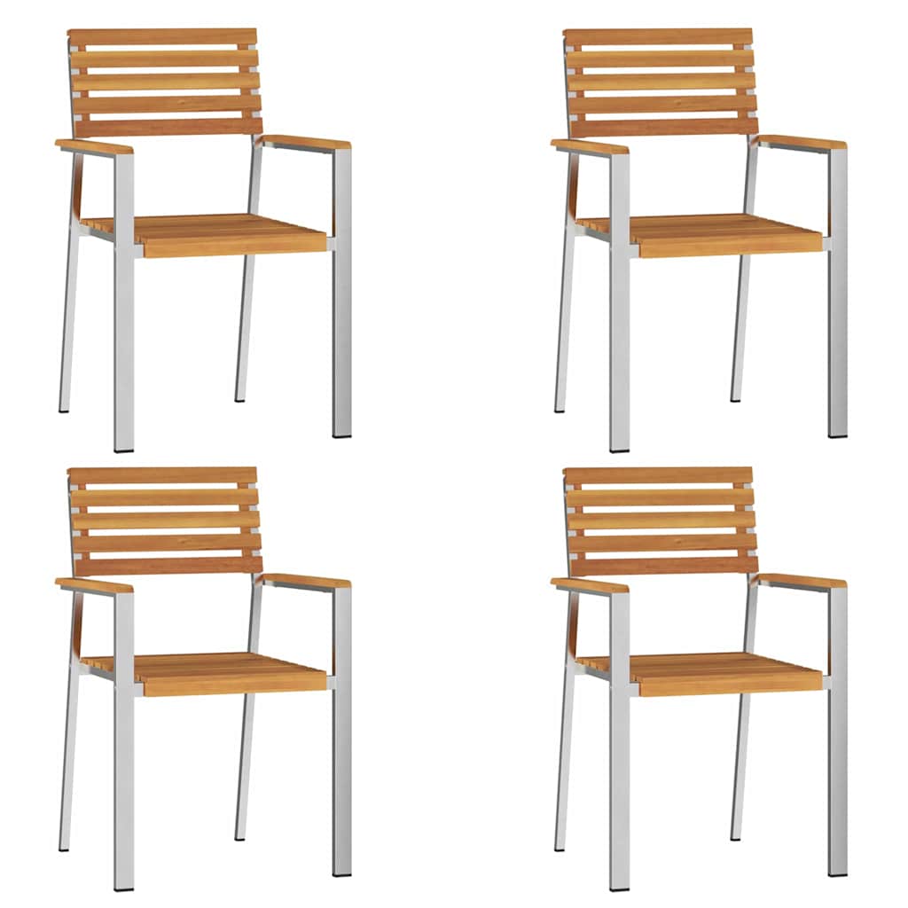 Garden chair 4 pcs Brown 56x54.5x87cm SolidAcaciaWood
