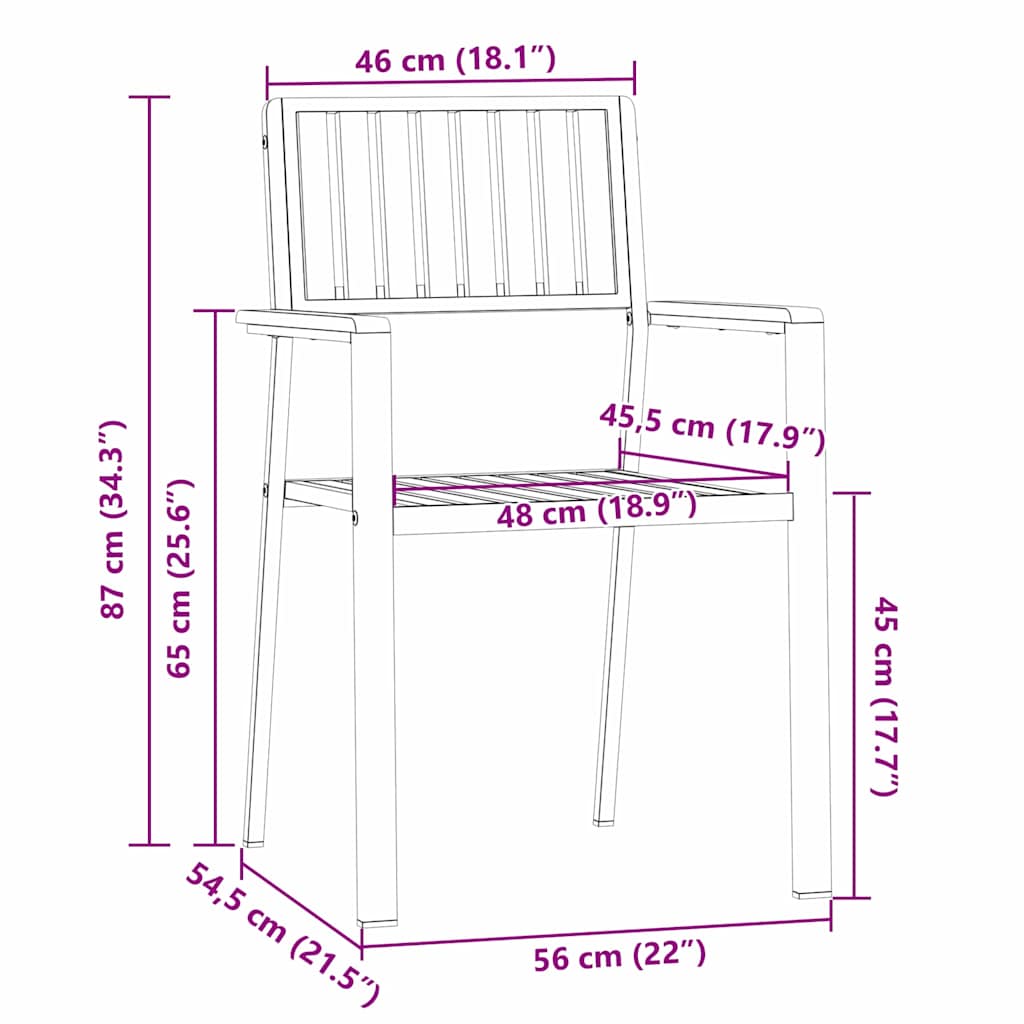 Sodokėdė 4 pcs Ruda 56x54,5x87cm SolidusAkacijosMedis