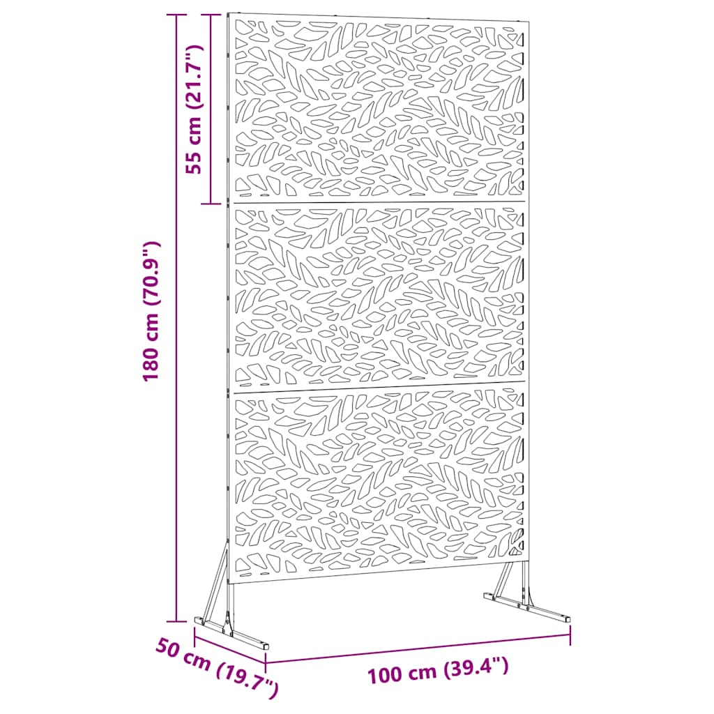 Privatumo žaliuzės Pilka 100 x 50 x 180 cm Plienas