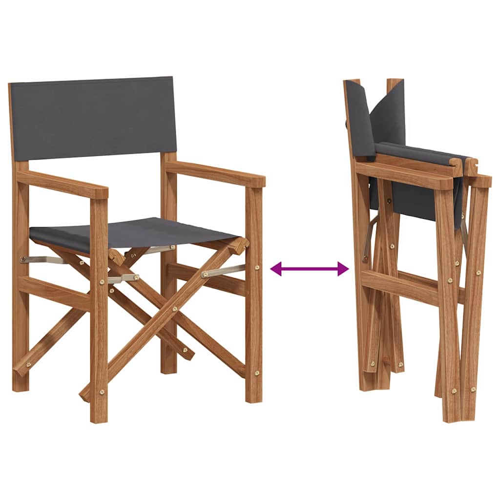 Folding Director's Chair Grey 56 x 54 x 87 cm
