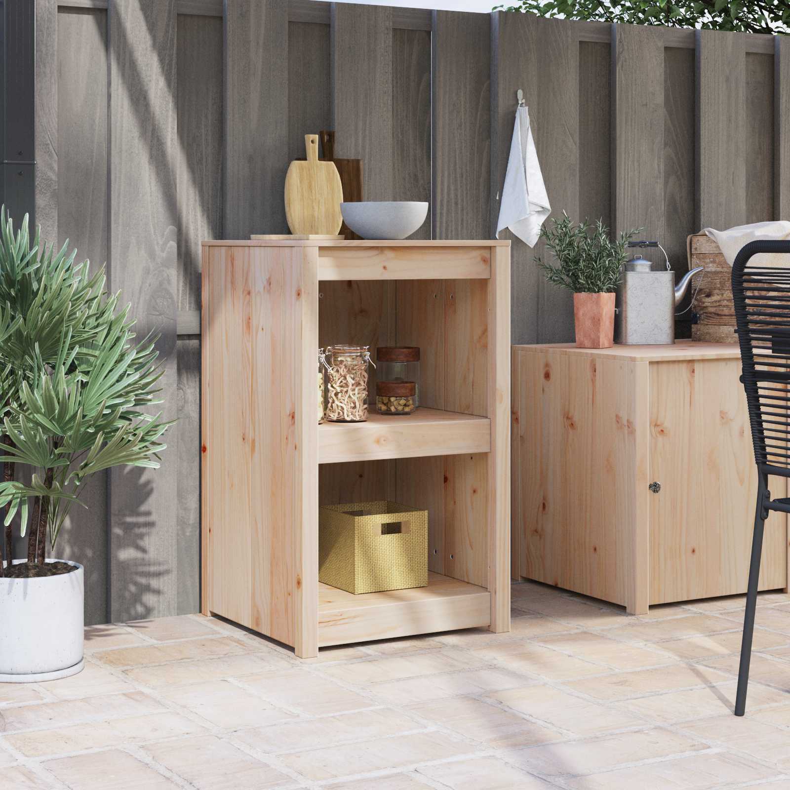 Kitchen cabinet Brown 55 x 55 x 92 cm Solid pine wood