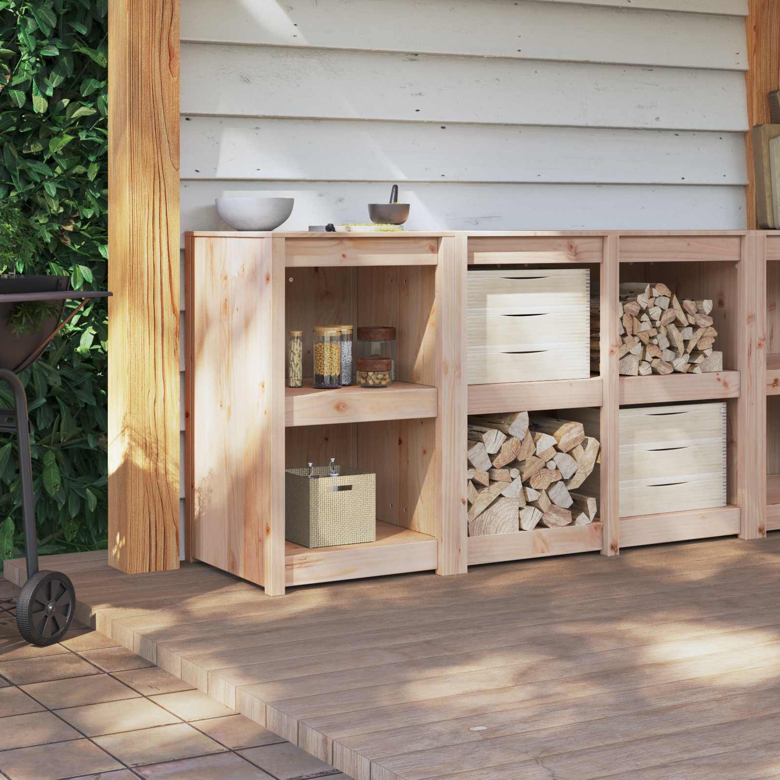 Kitchen cabinet Brown 55 x 55 x 92 cm Solid pine wood