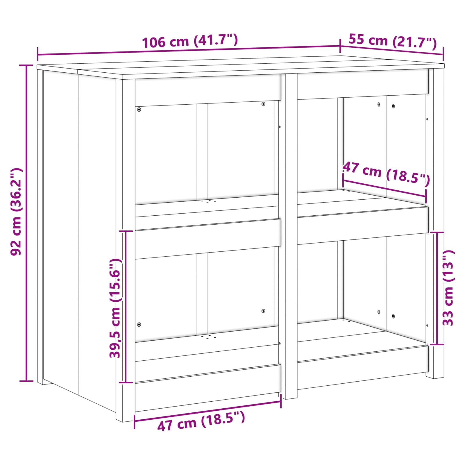 Virtuves skapis MEPPEL Silti balts 106 x 55 x 92 cm