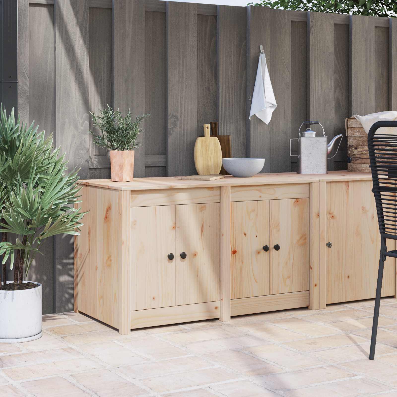 Kitchen Cabinet Brown 106 x 55 x 64 cm Solid Pine Wood