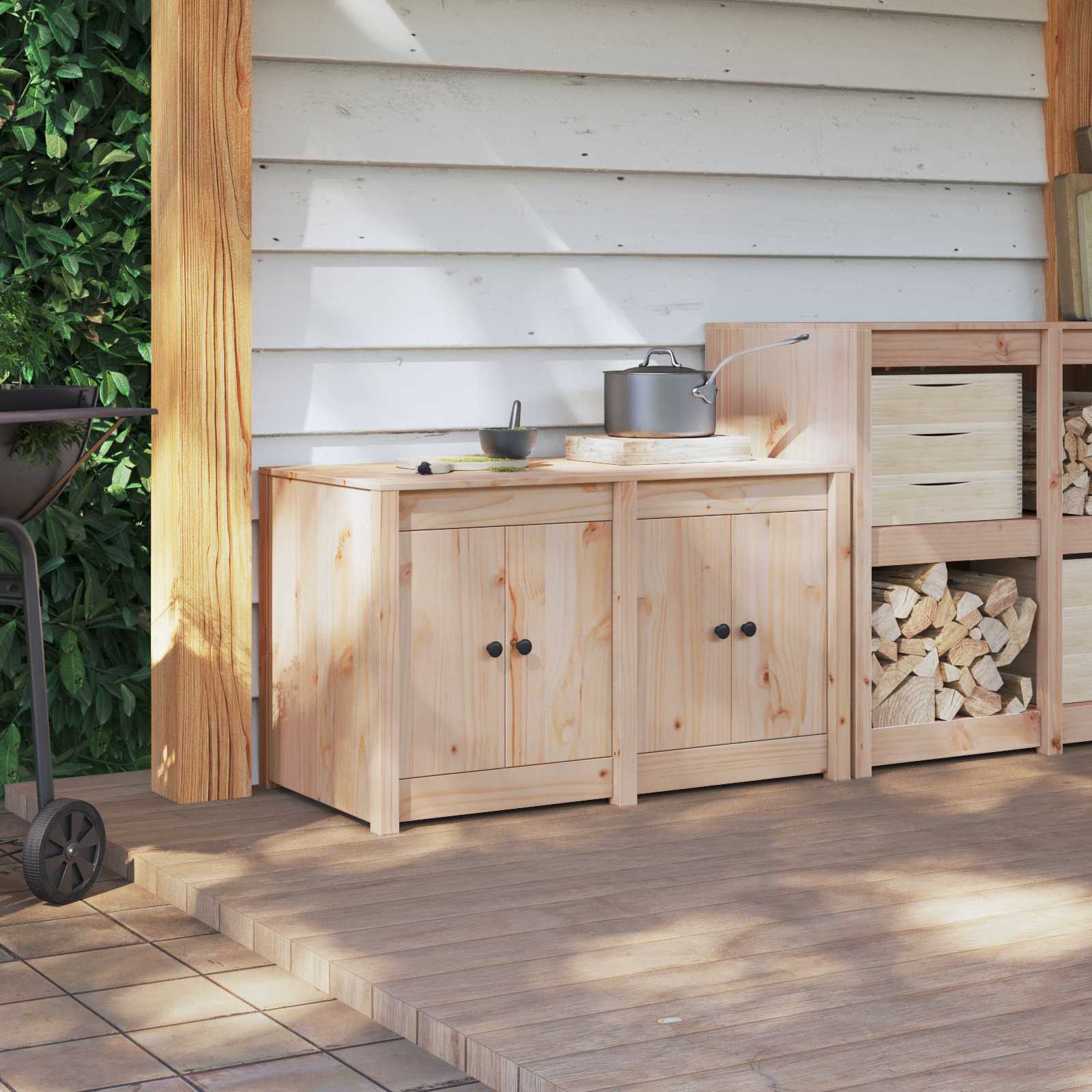 Kitchen Cabinet Brown 106 x 55 x 64 cm Solid Pine Wood