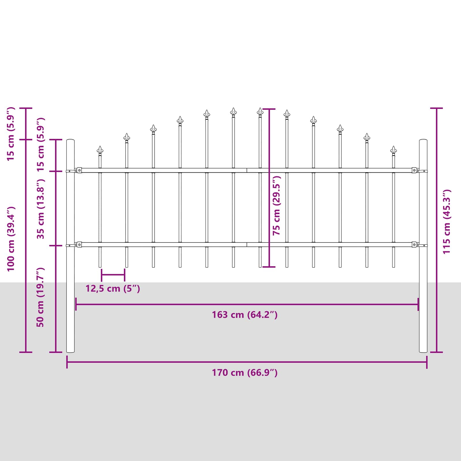Sodo tvora Pilka 170 x 75 cm
