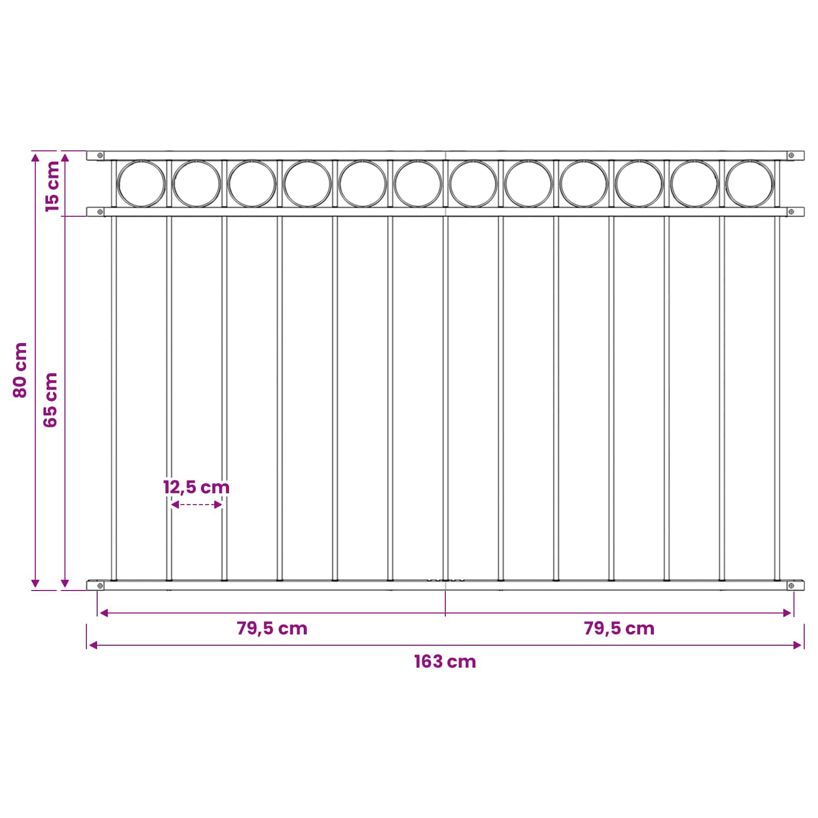 Tvorelių elementas ASSEN Pilka 170 x 80 cm Plienas