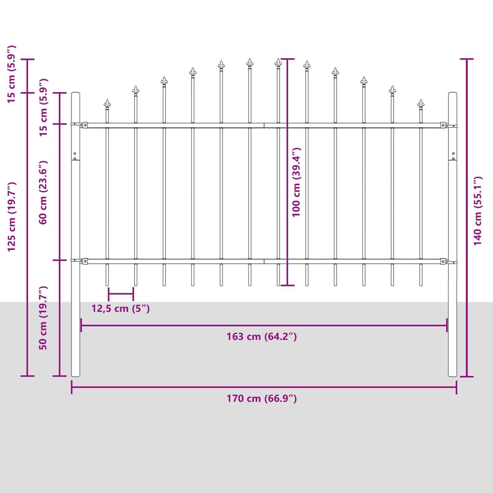 Sodo tvora Balta 170 x 100 cm
