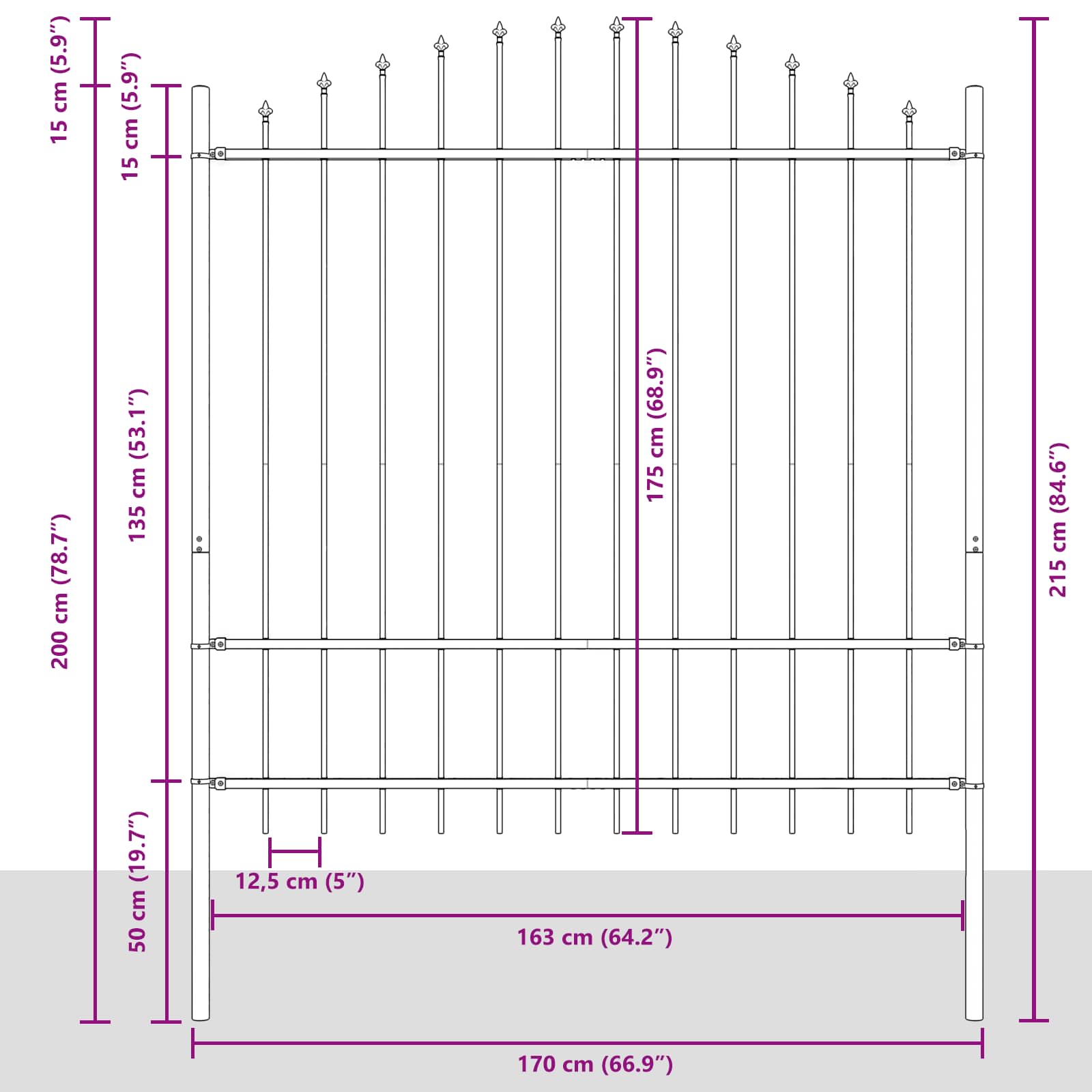 Sodo tvora Balta 170 x 175 cm