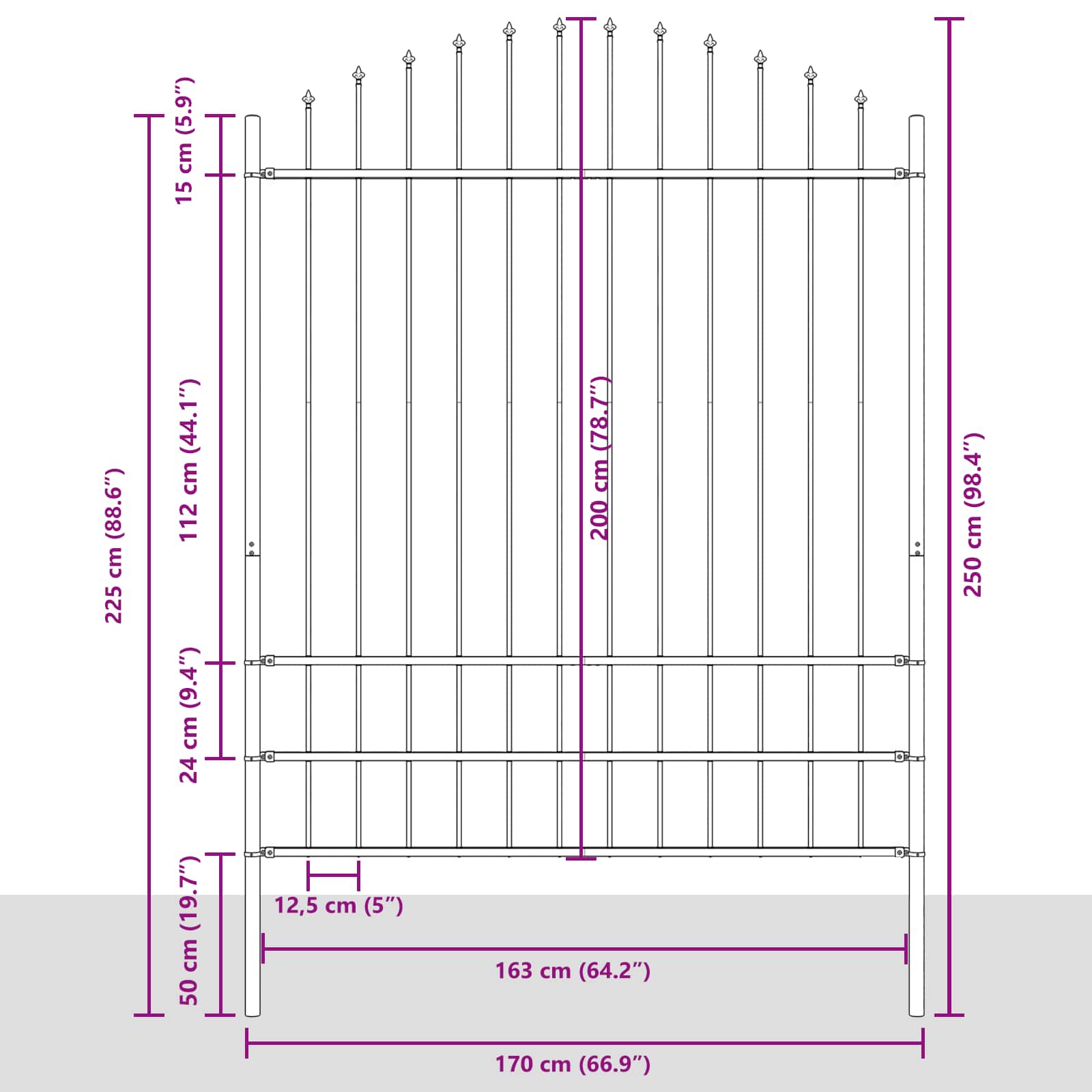 Sodo tvora Balta 170 x 200 cm