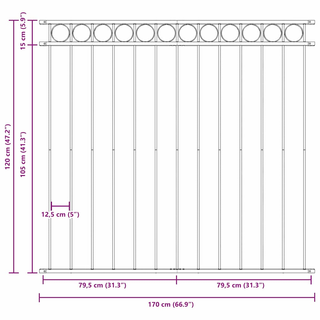 Tvorelių elementas ASSEN Balta 170 x 120 cm Plienas