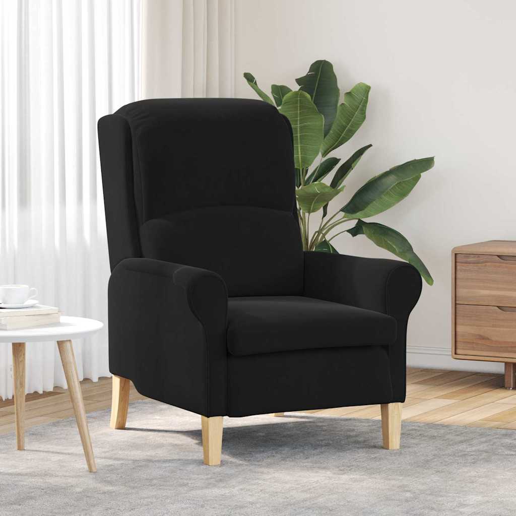 Juodas fotelis Juodas Audinys, mediena Standartinis Ergonomiškas