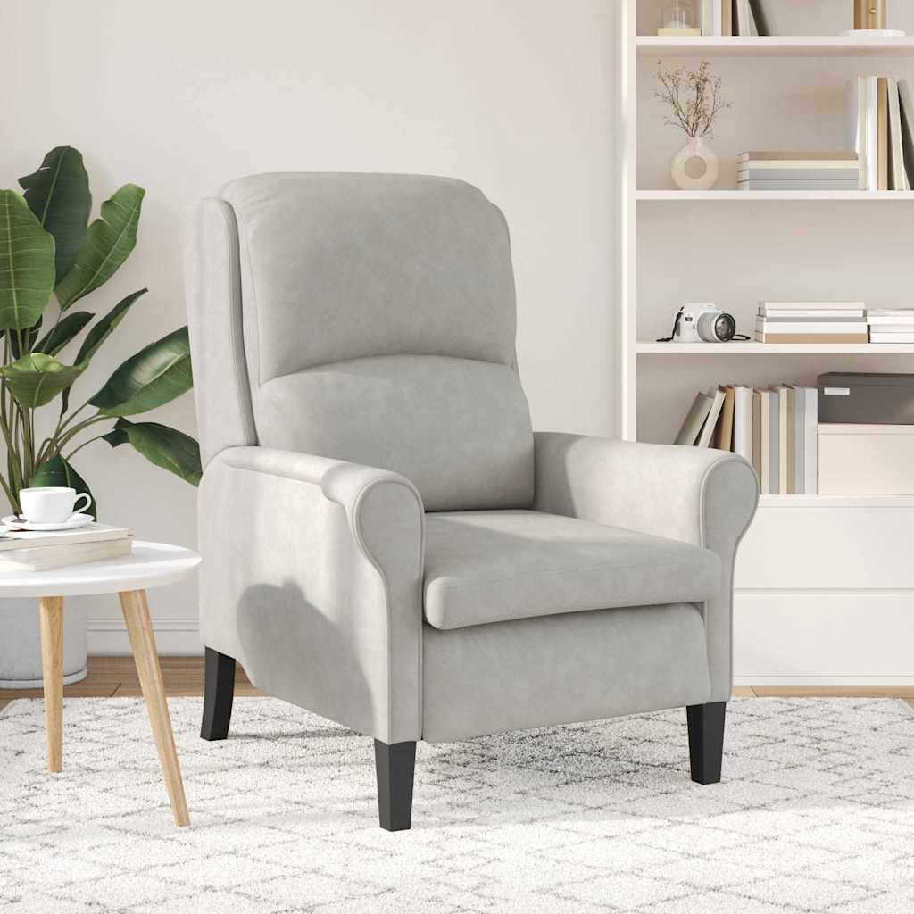 Armchair Light grey 76 x 94 x 102 cm Microfiber