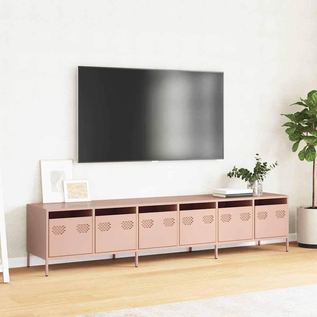 TV skapītis, rozā, 202x39x43,5 cm, tērauds