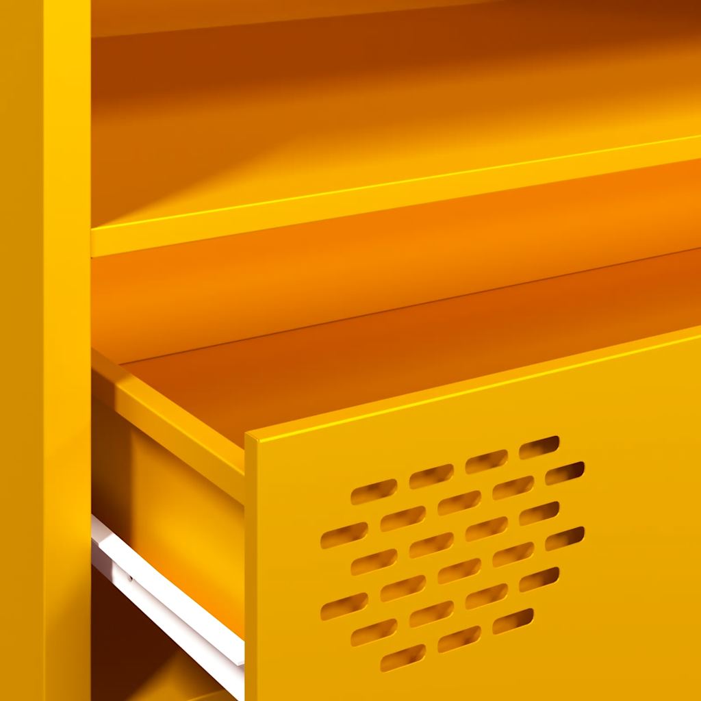 TV bench, mustard, 202x39x43.5cm, steel