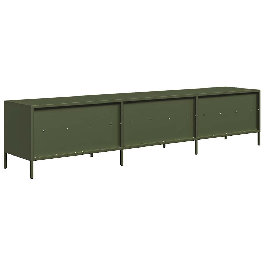 TV bench, olive, 202x39x43.5cm, steel