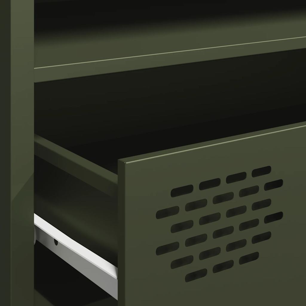 TV bench, olive, 202x39x43.5cm, steel