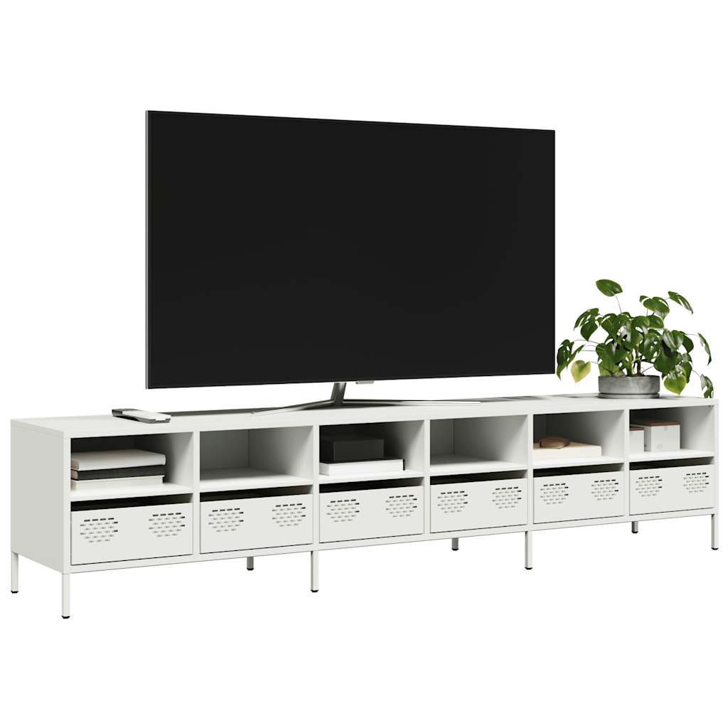 TV cabinet, white, 202x39x43.5cm, steel