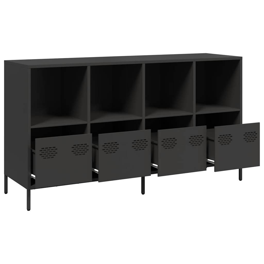 Sideboard, black, 135x39x73.5cm, steel