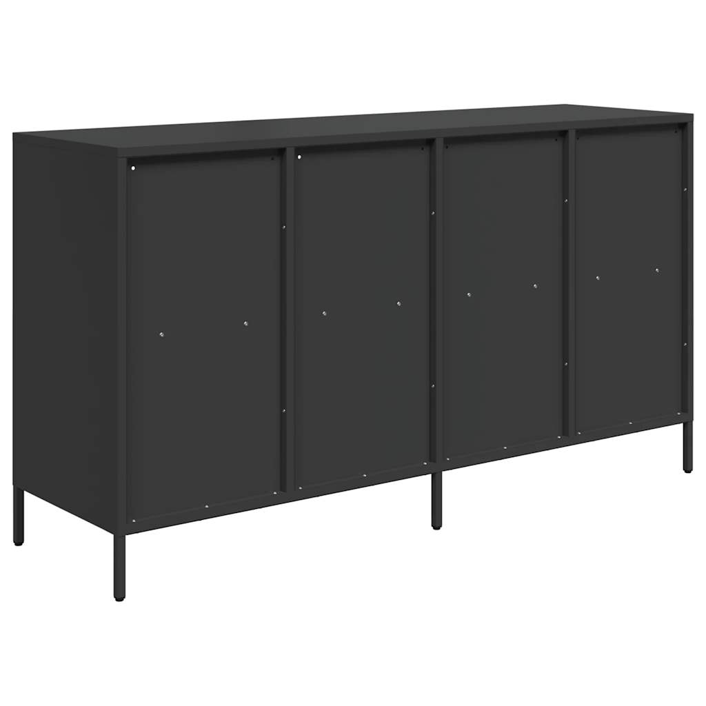 Sideboard, black, 135x39x73.5cm, steel