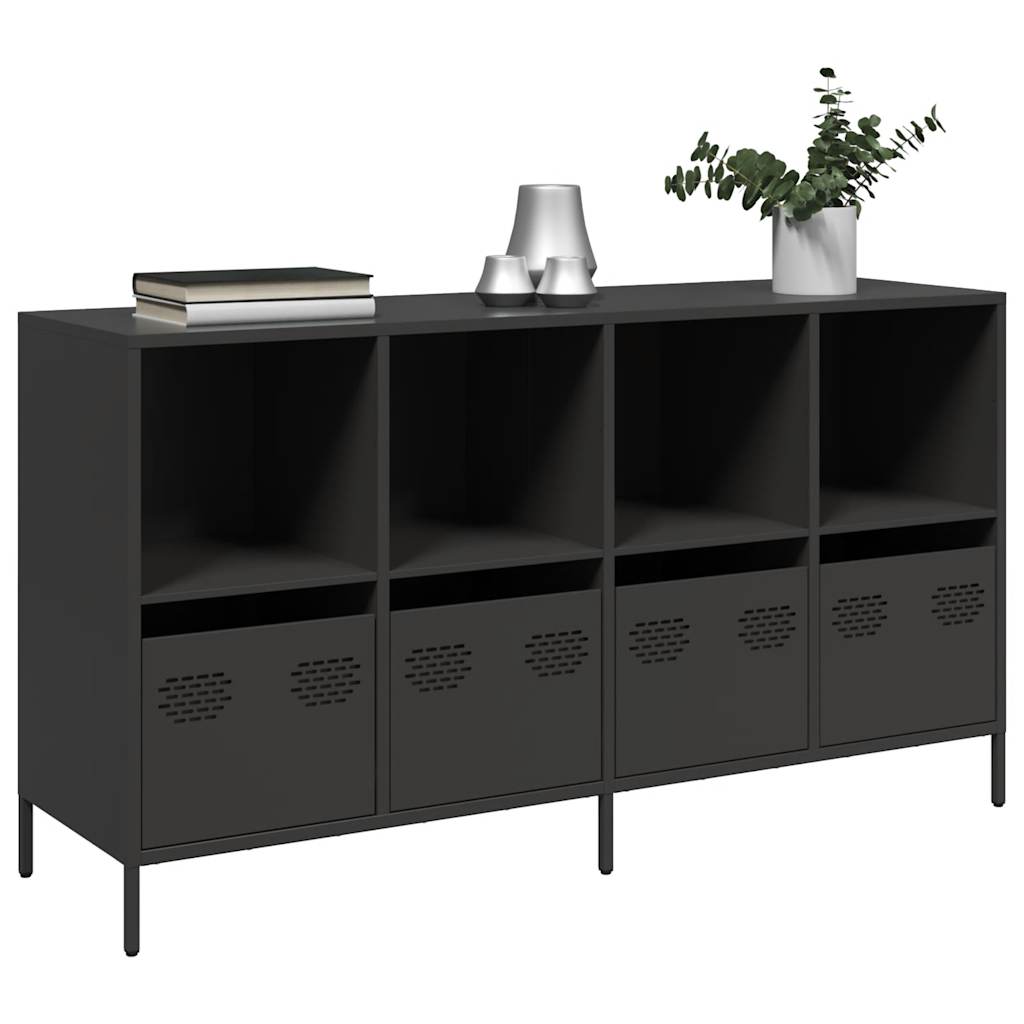 Sideboard, black, 135x39x73.5cm, steel
