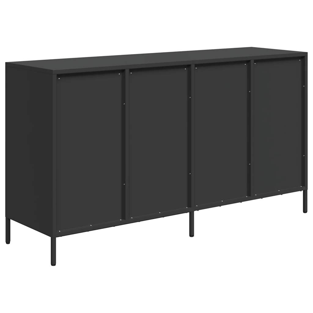Sānu skapis, melns, 135x39x73,5cm, tērauds