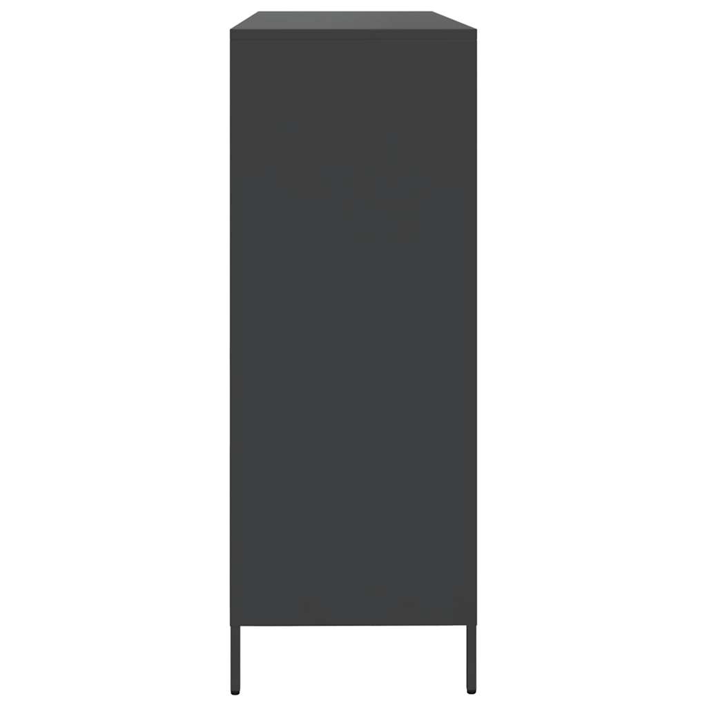 Sānu skapītis, melns, 135x39x103,5cm, tērauds