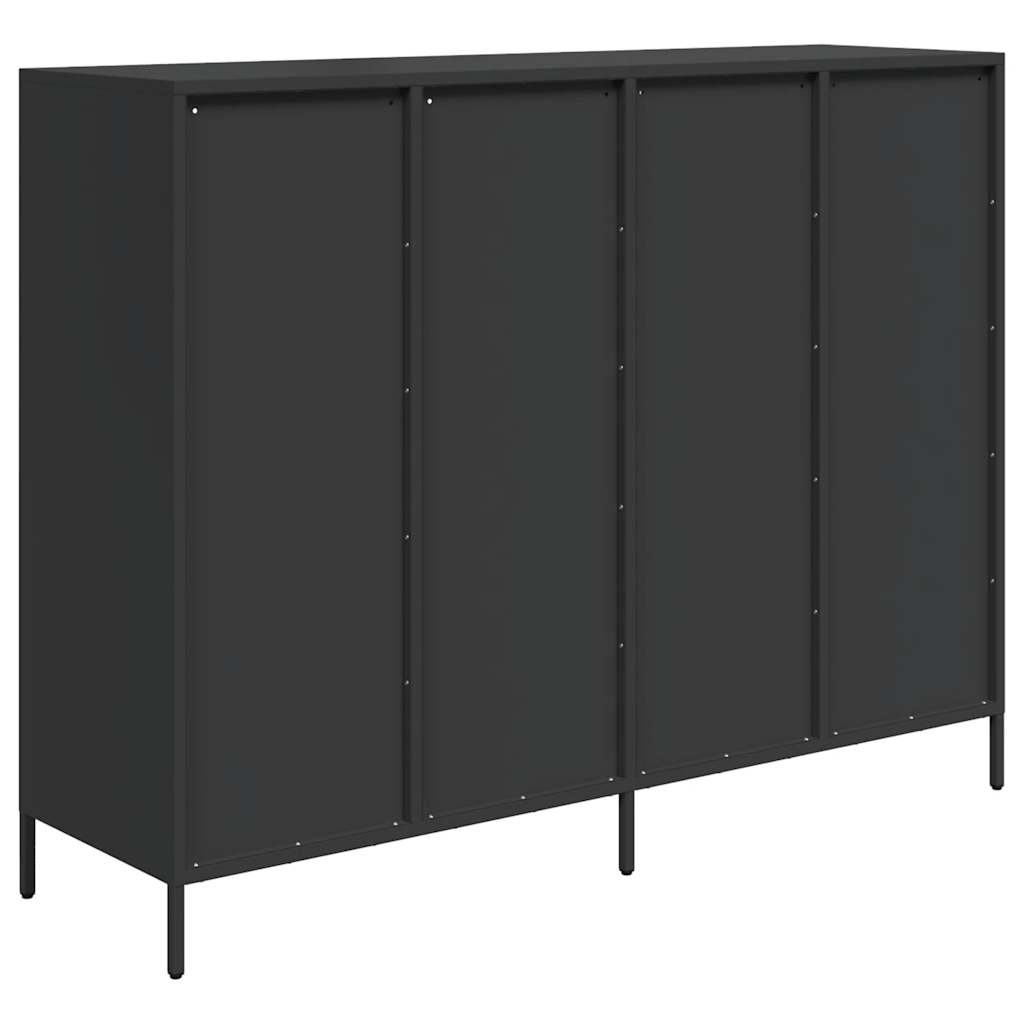Sānu skapītis, melns, 135x39x103,5cm, tērauds