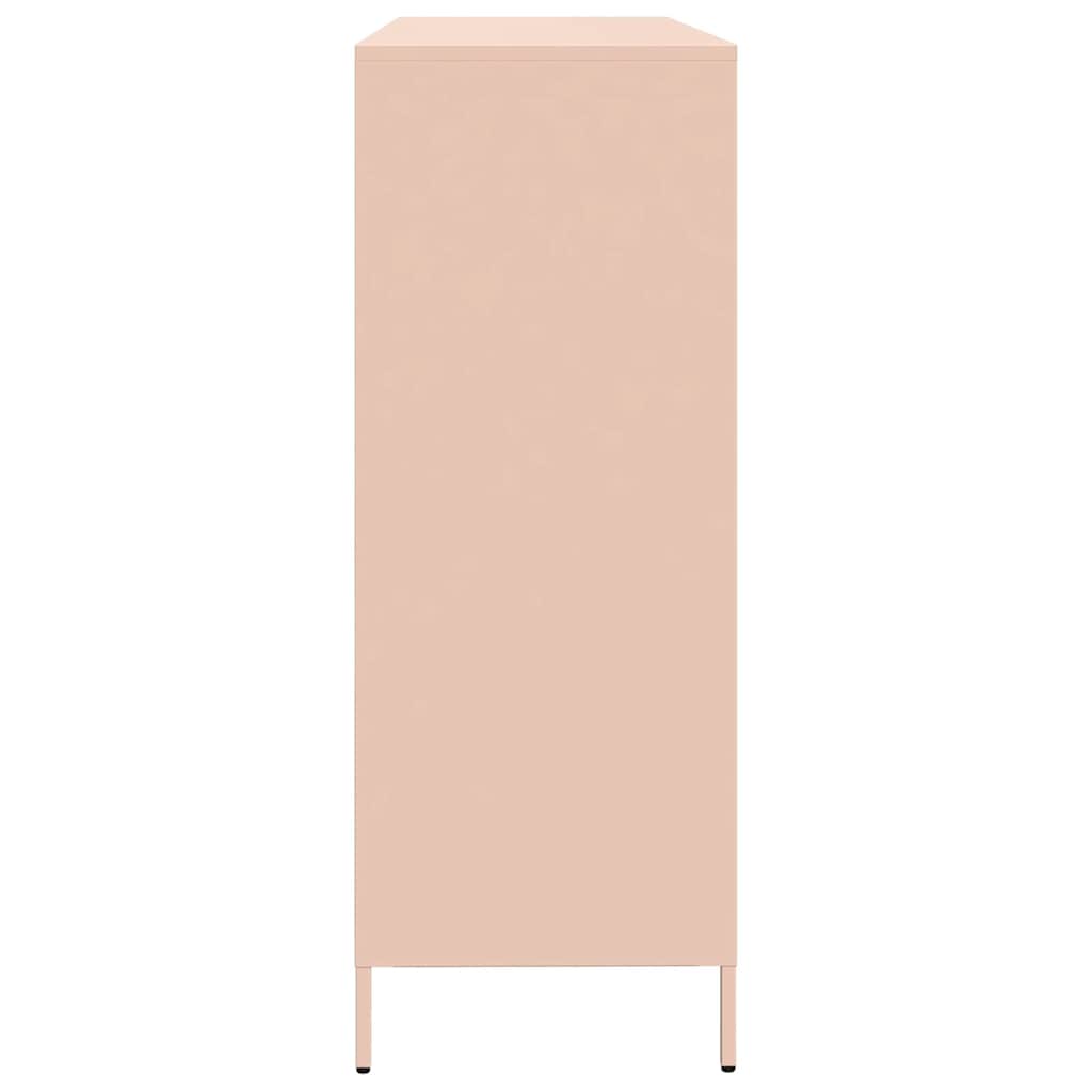 Šoninė spintelė, rožinė, 135x39x103,5cm, plienas