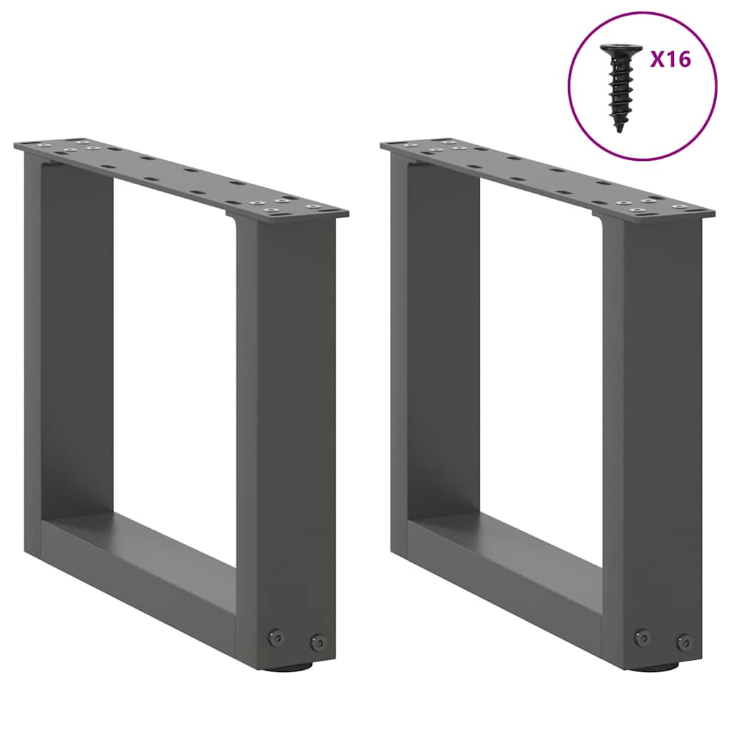 Kavos staliuko kojelės, 2 vnt., antracito spalvos, 30x(30-31) cm, plienas