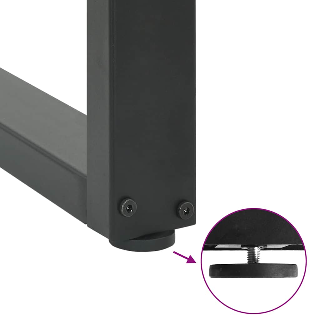 Kavos staliuko kojelės, 2 vnt., antracito spalvos, 30x(30-31) cm, plienas