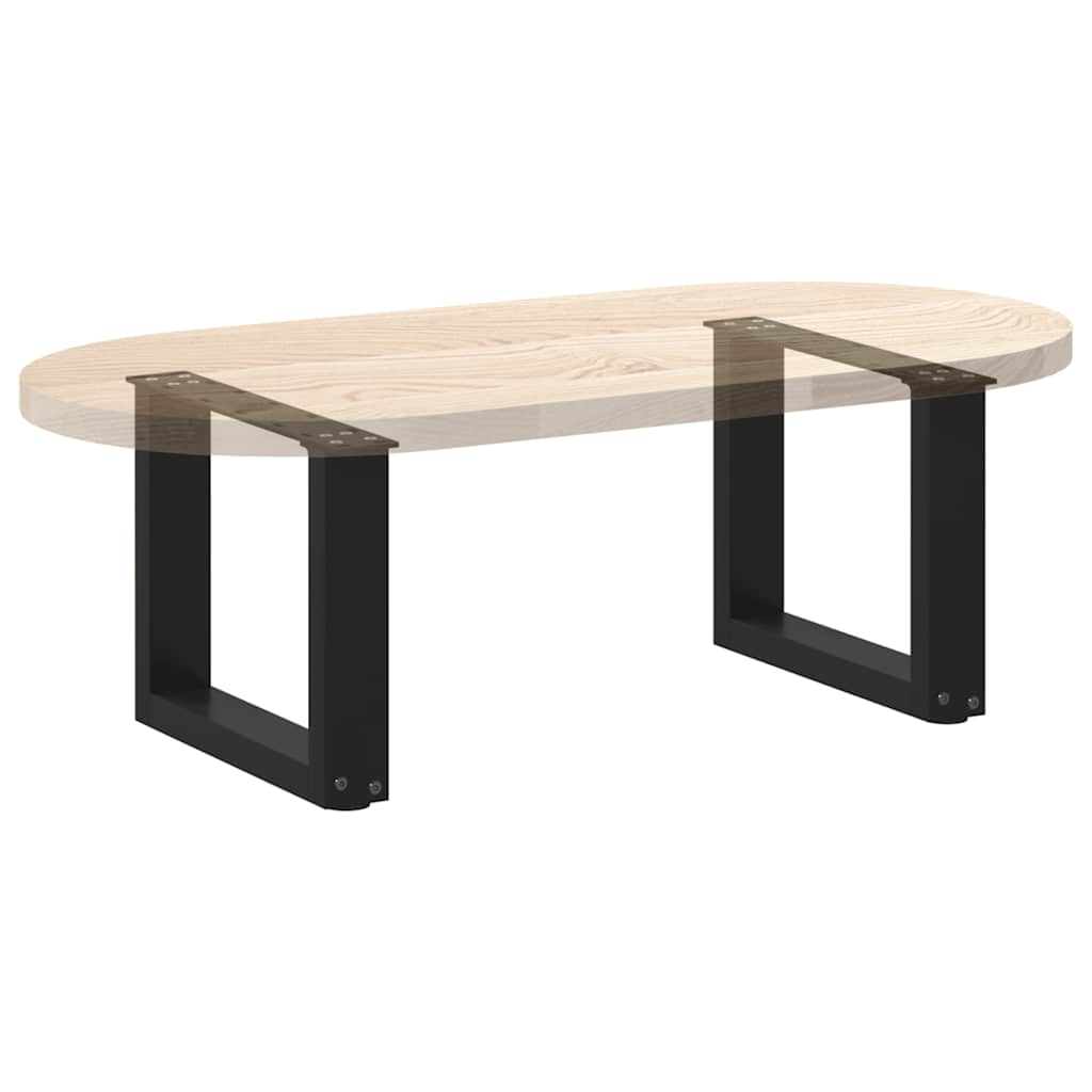 Kavos staliuko kojelės, 2 vnt., juodos, 40x(30-31) cm, plienas, U formos