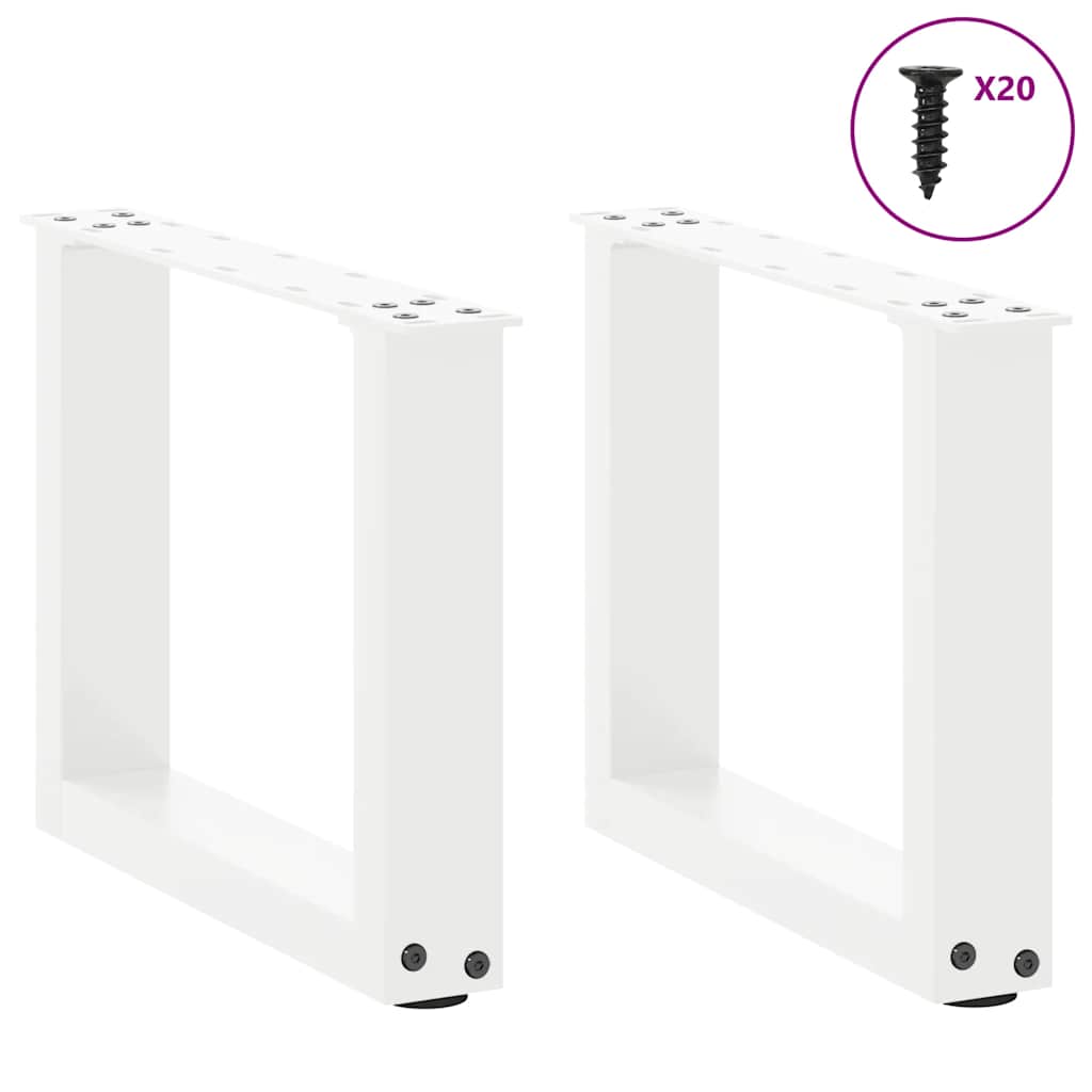 Kavos staliuko kojelės, 2 vnt., baltos, 40x(30-31) cm, plienas, U formos