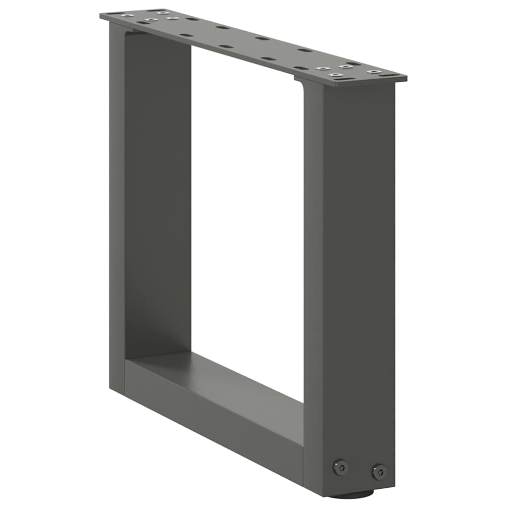 Kavos staliuko kojelės, 2 vnt., antracito spalvos, 40x(30-31) cm, plienas, U formos