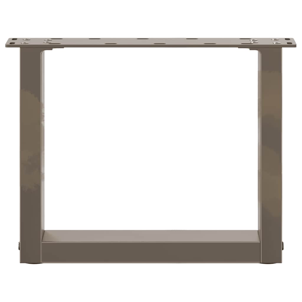 Kavos staliuko kojelės, U formos, 2 vnt., natūralus plienas, 40x(30-31) cm, plienas