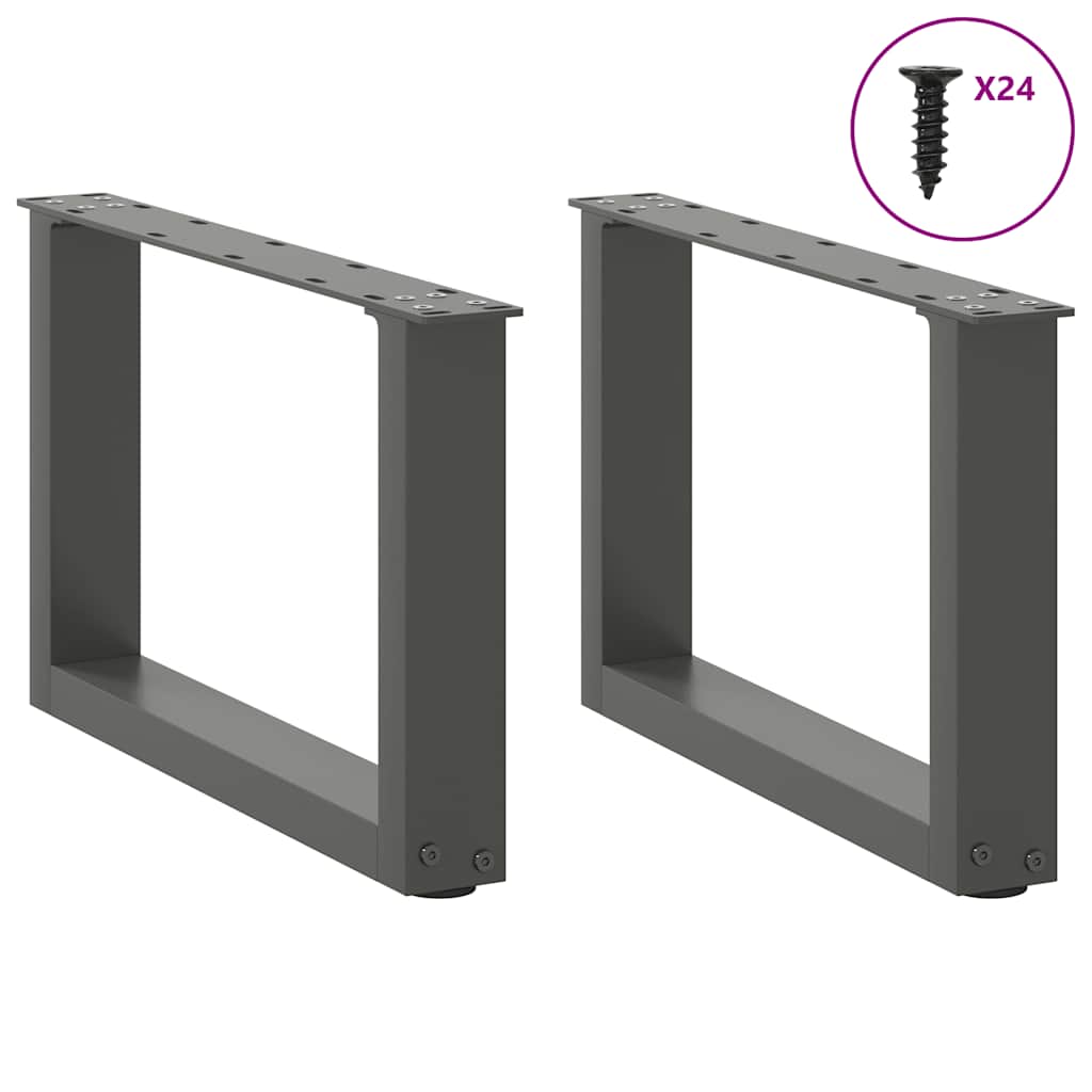 Kavos staliuko kojelės, 2 vnt., antracito spalvos, 50x(30-31) cm, plienas