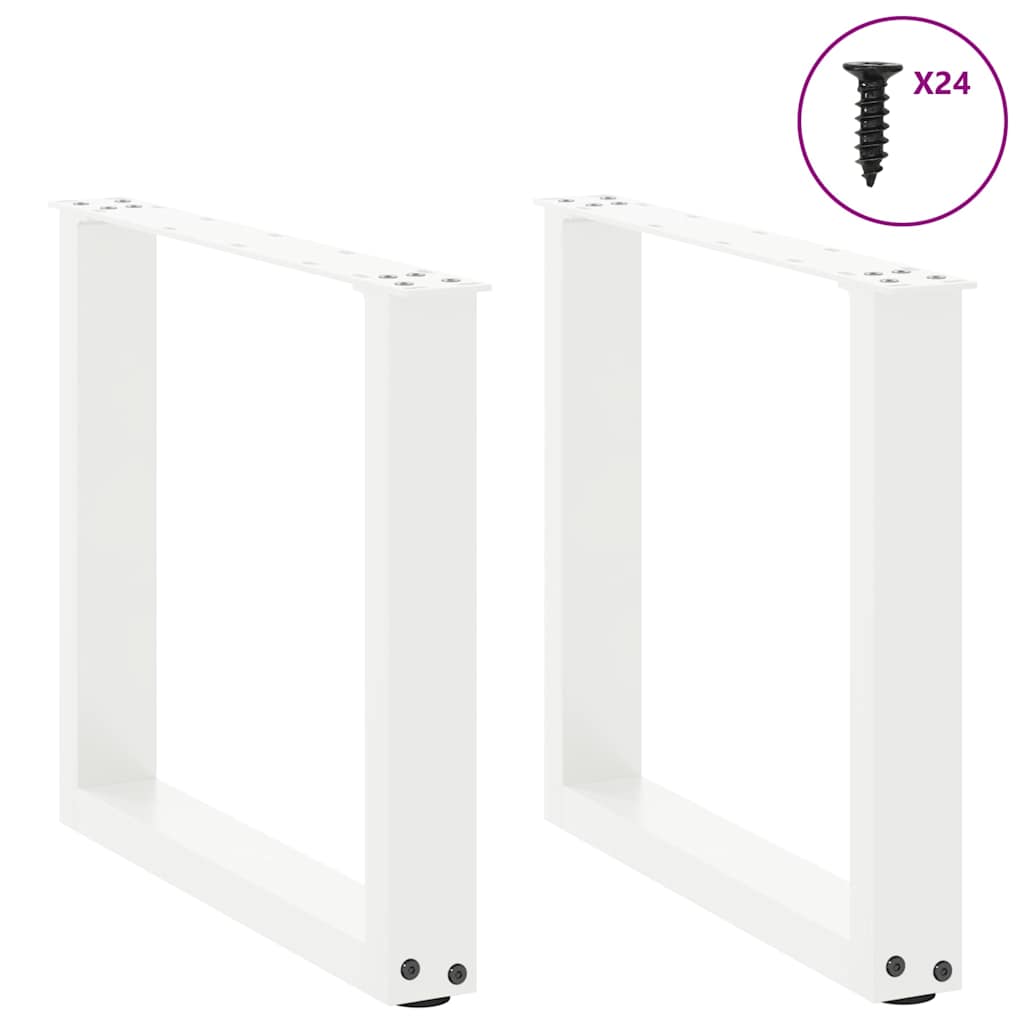 Coffee table legs, 2 pcs., white, 50x(42-43) cm, steel, U-shaped