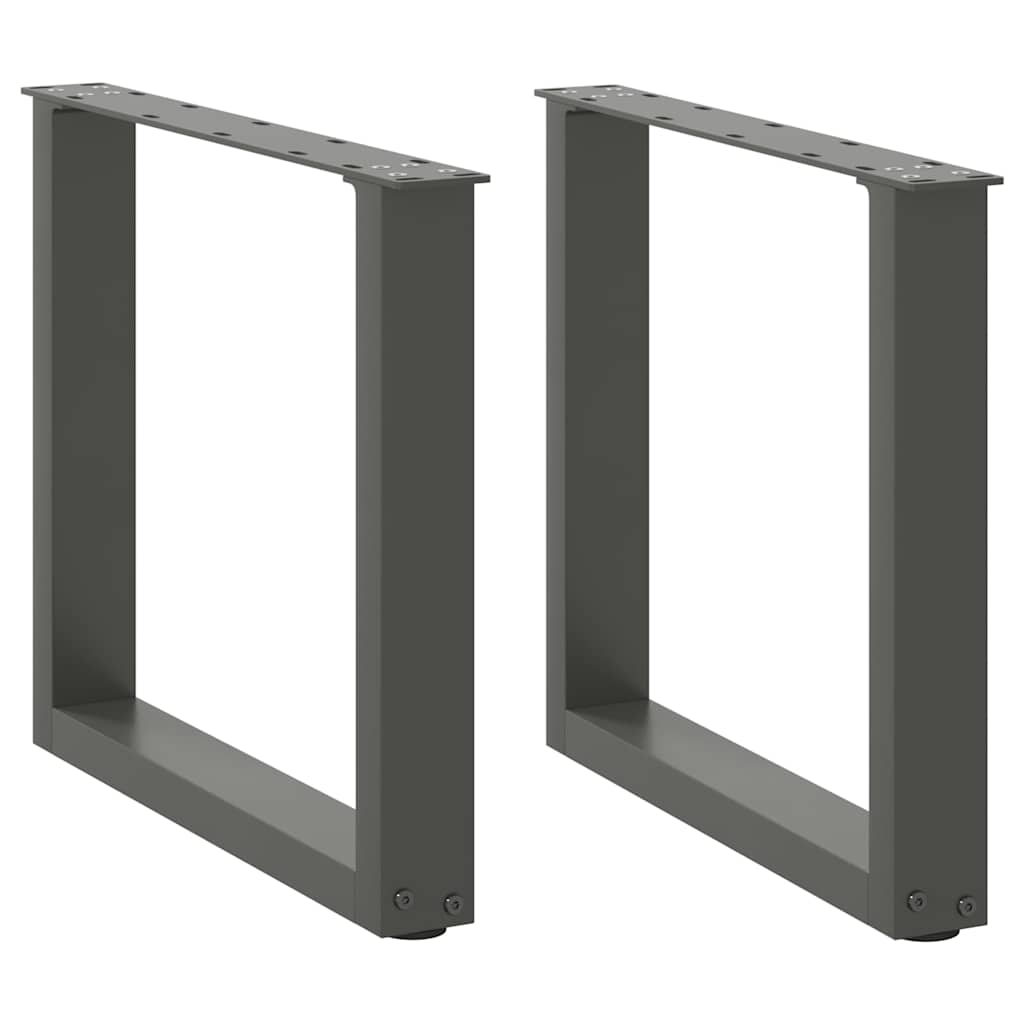 Kavos staliuko kojelės, 2 vnt., antracito spalvos, 50x(42-43) cm, plienas