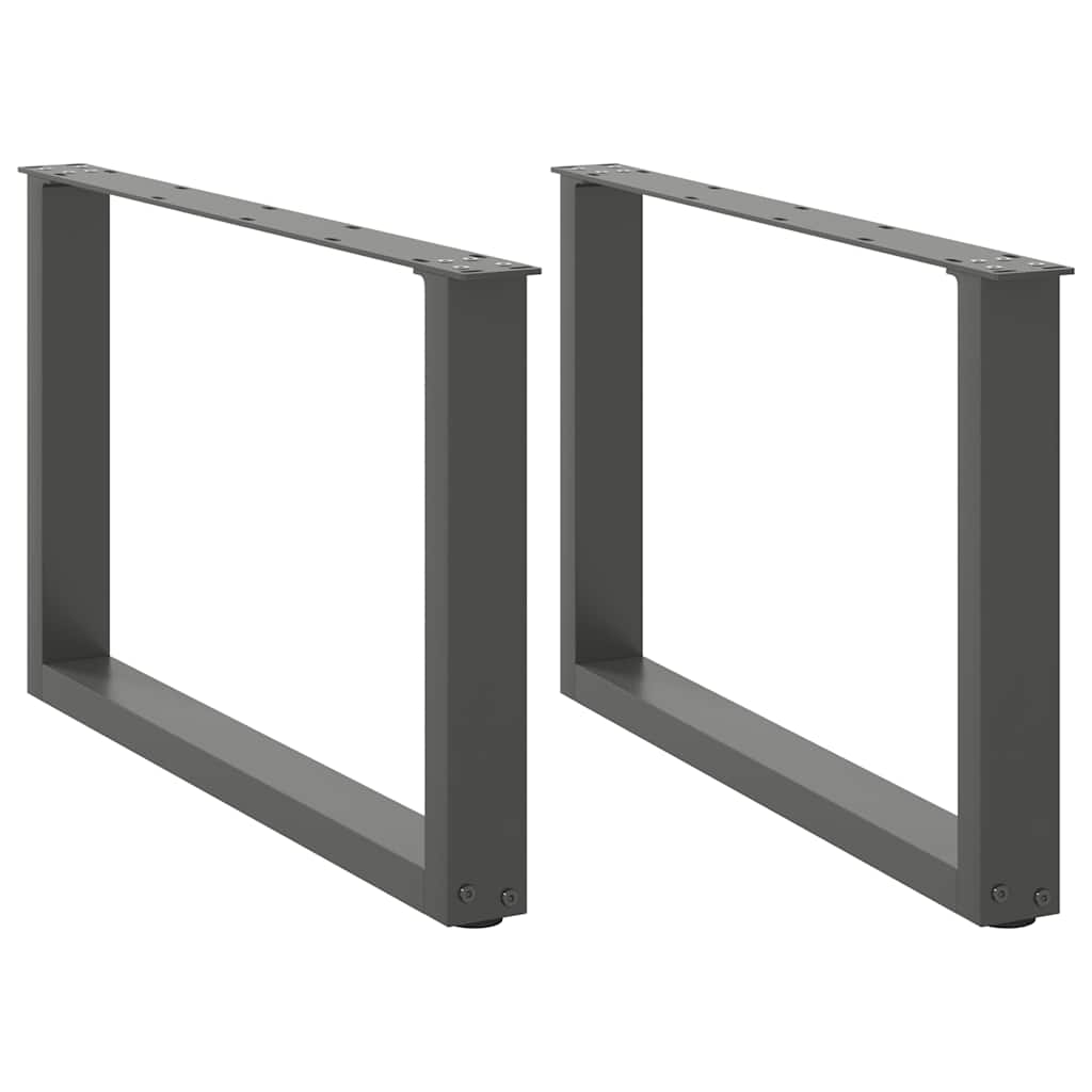 Kavos staliuko kojelės, 2 vnt., antracito spalvos, 60x(42-43) cm, plienas