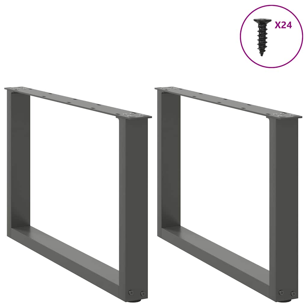 Kavos staliuko kojelės, 2 vnt., antracito spalvos, 60x(42-43) cm, plienas