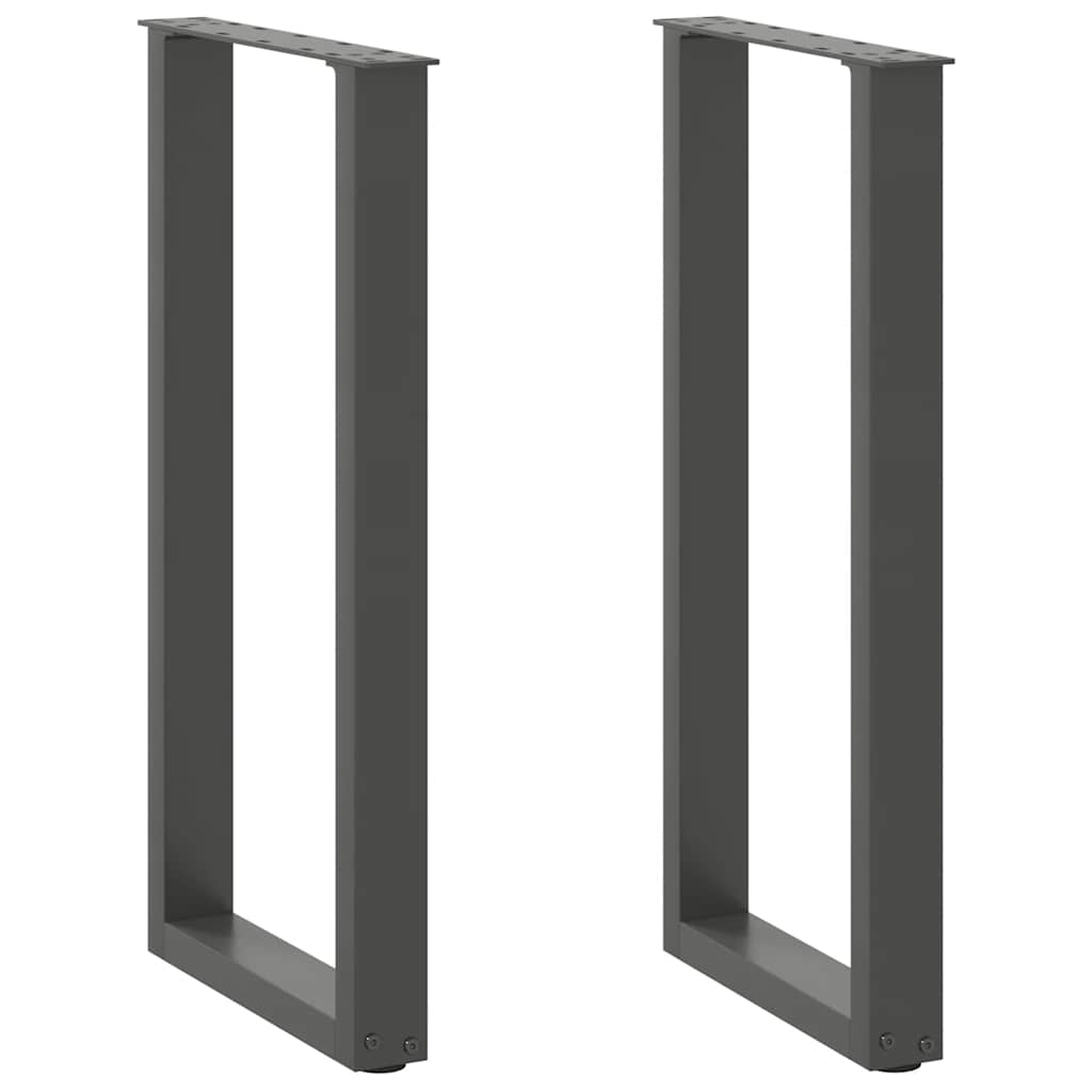 Konsolinio stalo kojelės, U formos, 2 vnt., antracito spalvos, 28x(72-73) cm, plienas