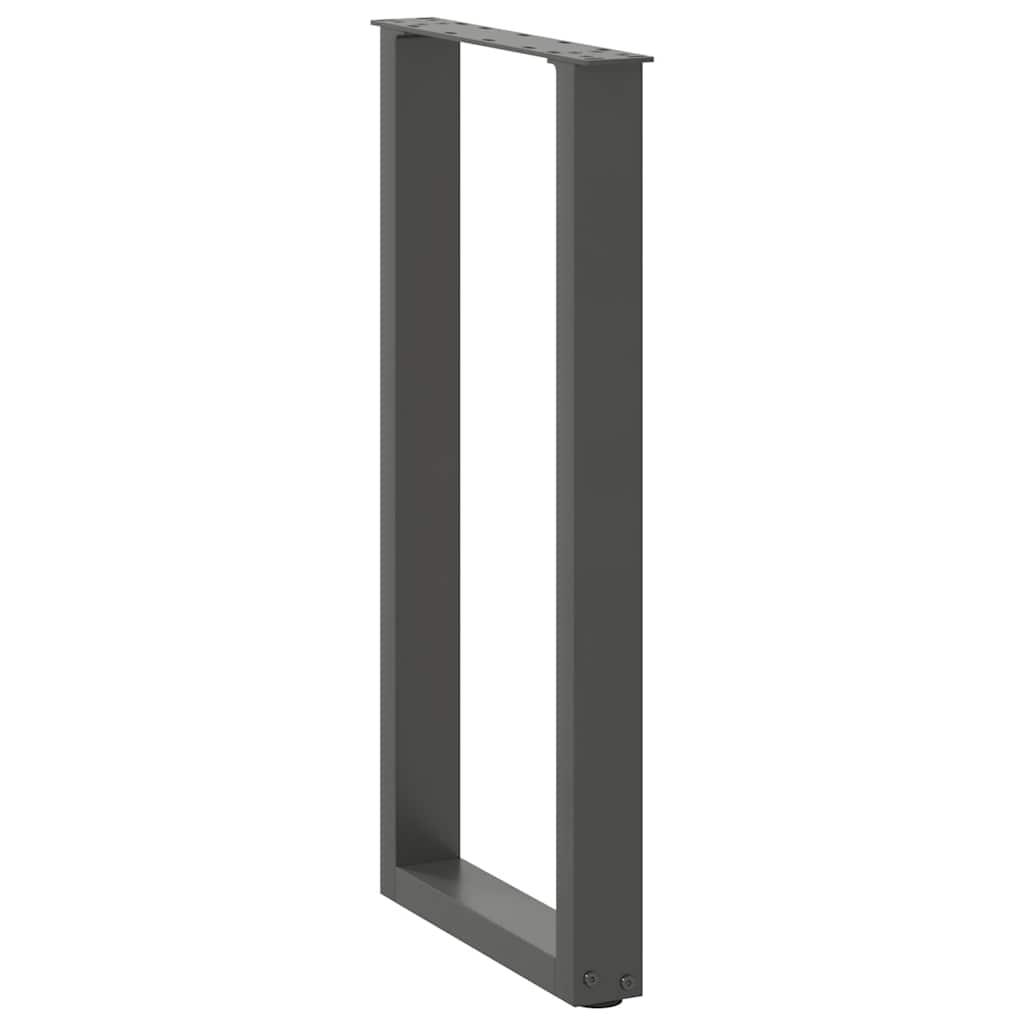 Konsolinio stalo kojelės, U formos, 2 vnt., antracito spalvos, 28x(72-73) cm, plienas