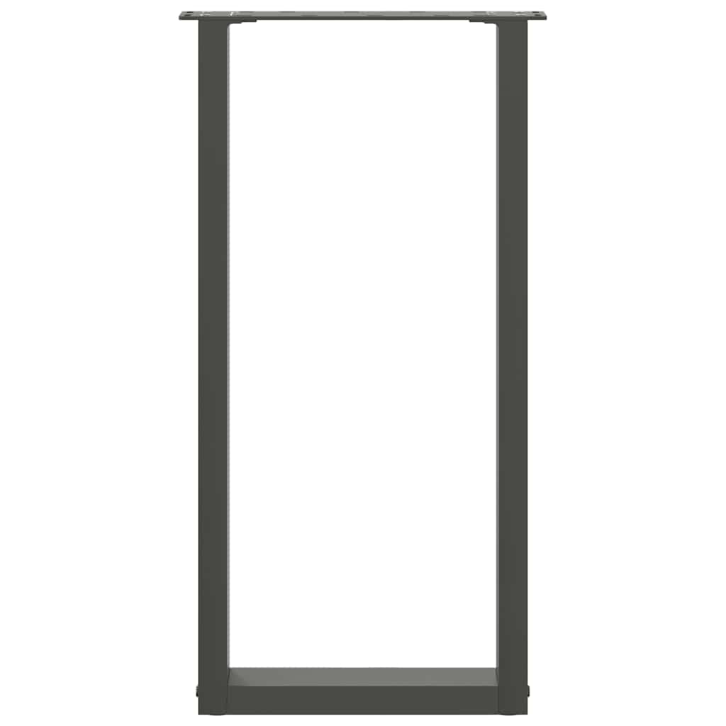 Konsolinio stalo kojelės, U formos, 2 vnt., antracito spalvos, 28x(72-73) cm, plienas
