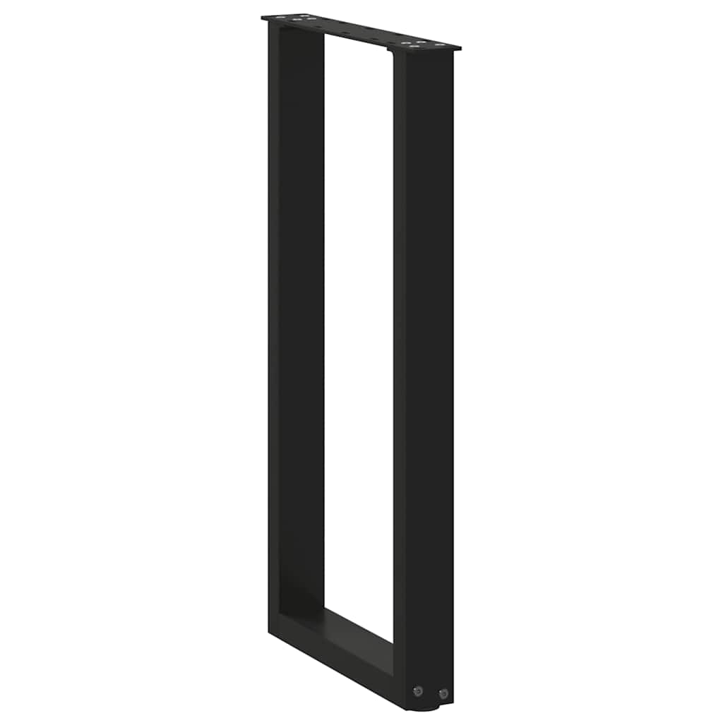 Konsolinio staliuko kojelės, U formos, 2 vnt., juodos, 38x(72-73) cm, plienas