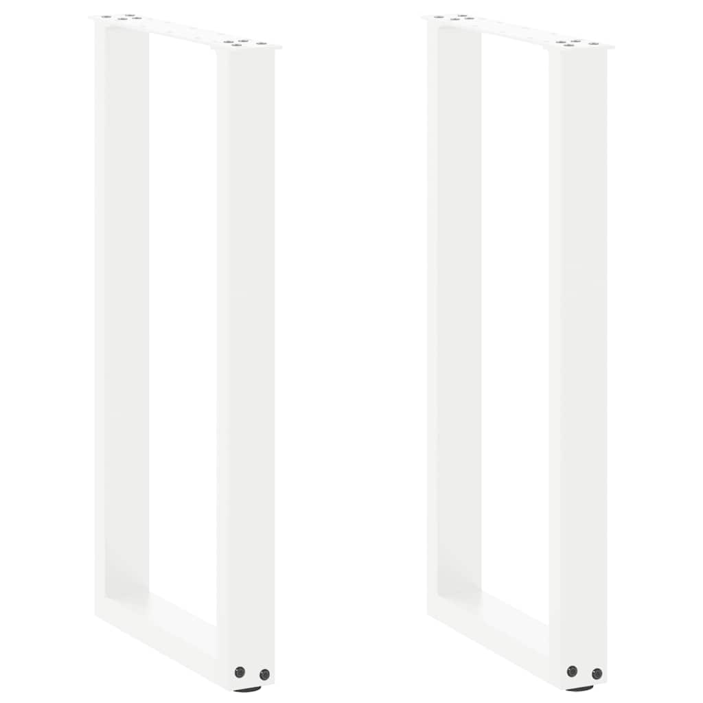 Konsolinio stalo kojelės, U formos, 2 vnt., baltos, 38x(72-73) cm, plienas