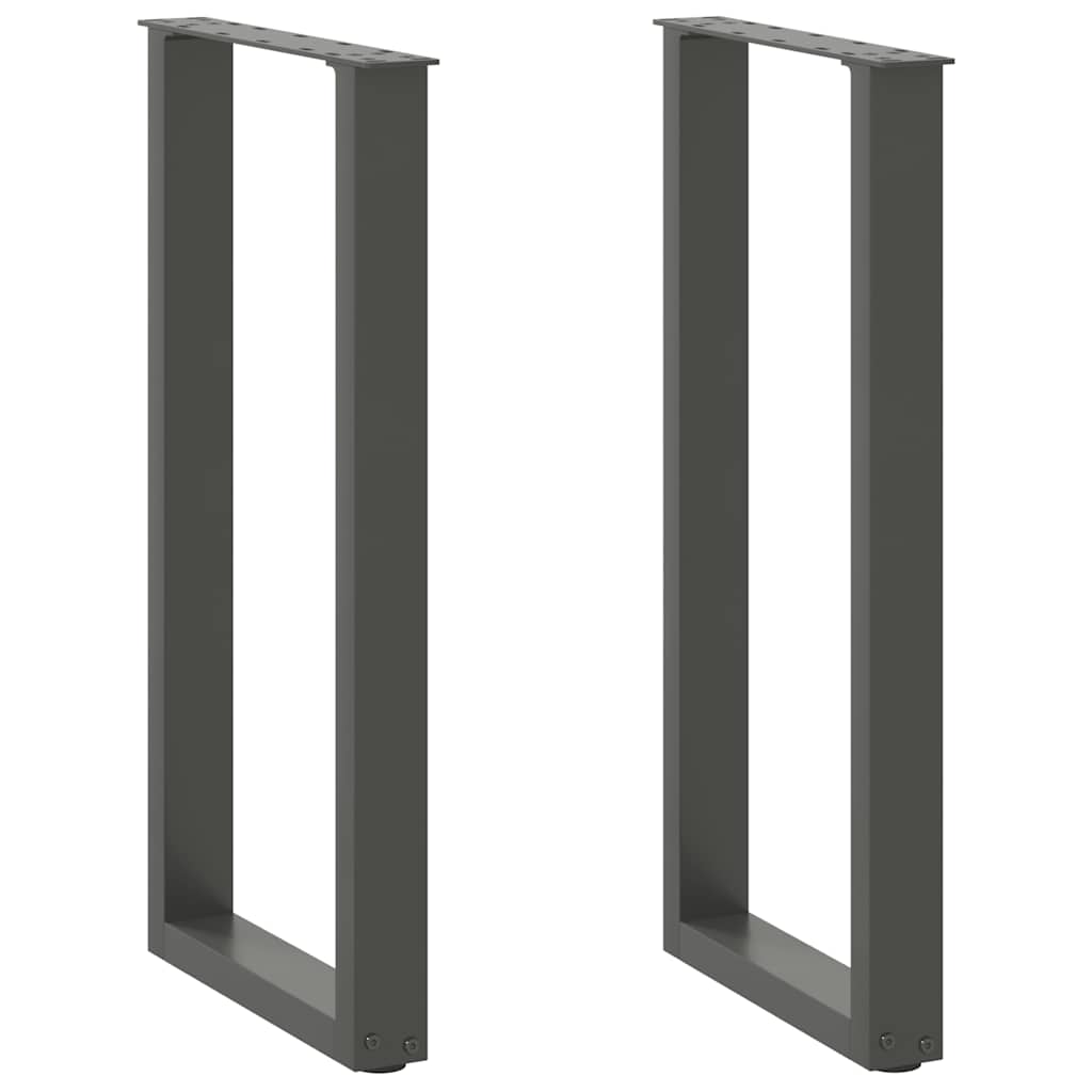 Konsolinio stalo kojos, U formos, 2 vnt., antracito spalvos, 38x(72-73) cm, plienas