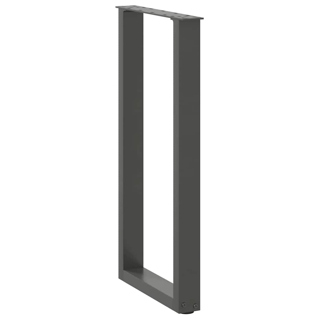 Konsolinio stalo kojos, U formos, 2 vnt., antracito spalvos, 38x(72-73) cm, plienas